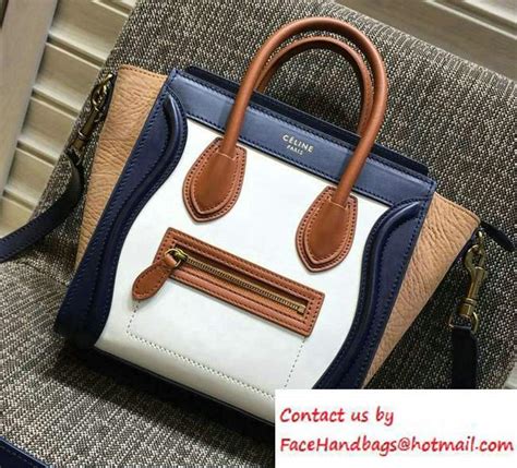 celine nano luggage blue and white